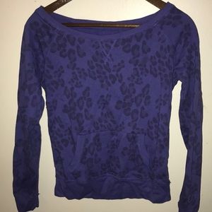 Purple leopard print pullover